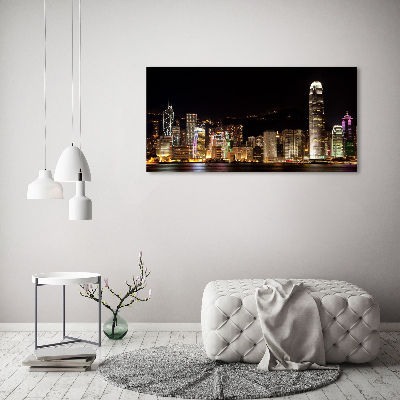 Tablou canvas Hong Kong pe timp de noapte