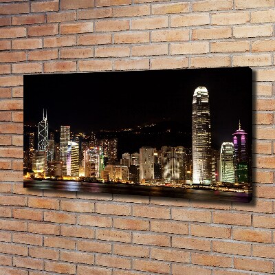 Tablou canvas Hong Kong pe timp de noapte