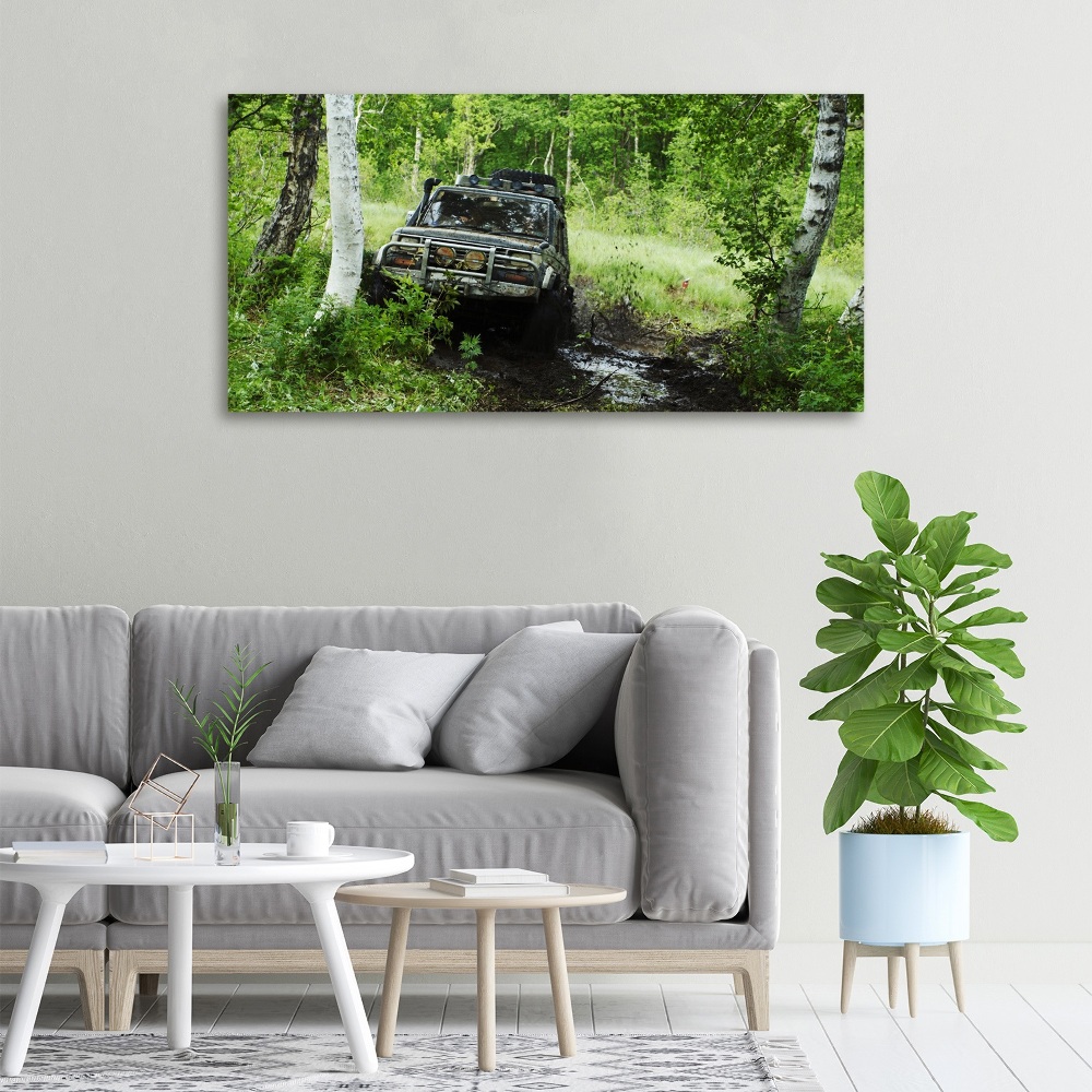 Tablou canvas Jeep în pădure