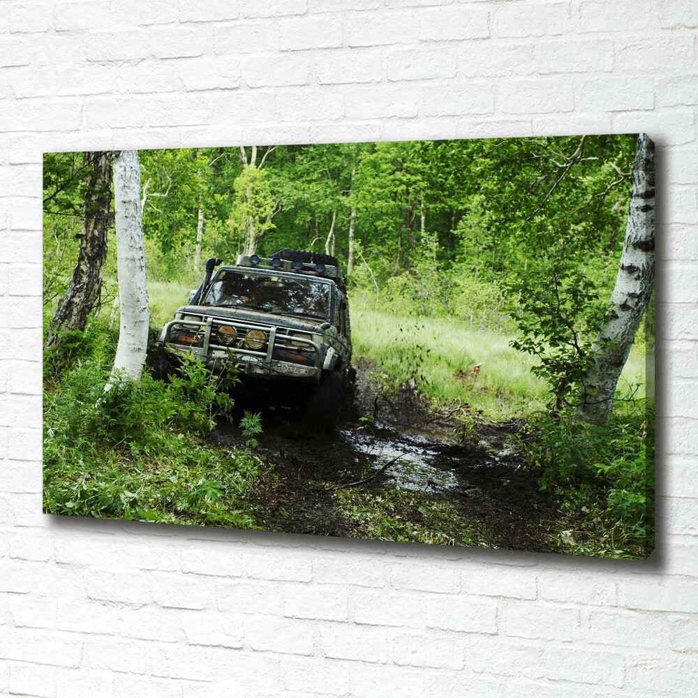 Tablou canvas Jeep în pădure