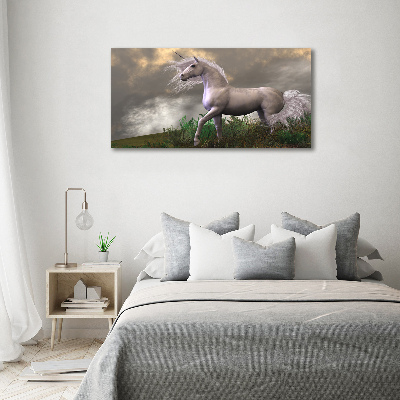 Pictură pe pânză unicorn gri