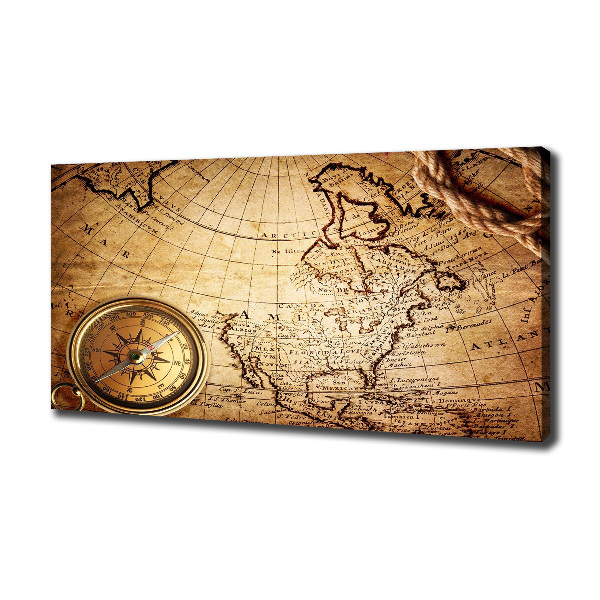 Print pe canvas Compass pe hartă