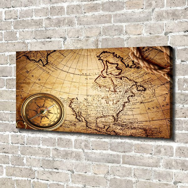Print pe canvas Compass pe hartă