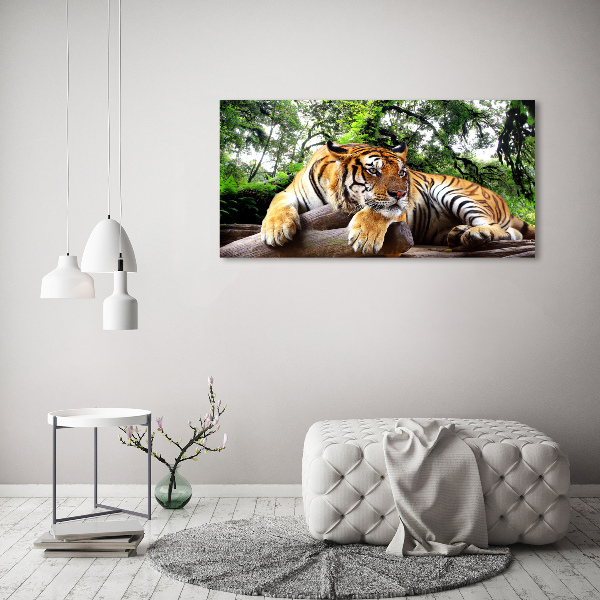 Tablou canvas Tiger pe stâncă