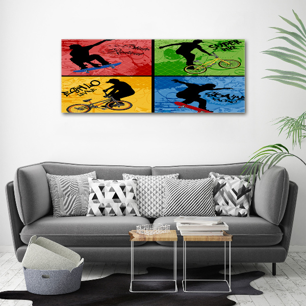 Tablou canvas Biciclete și skateboard