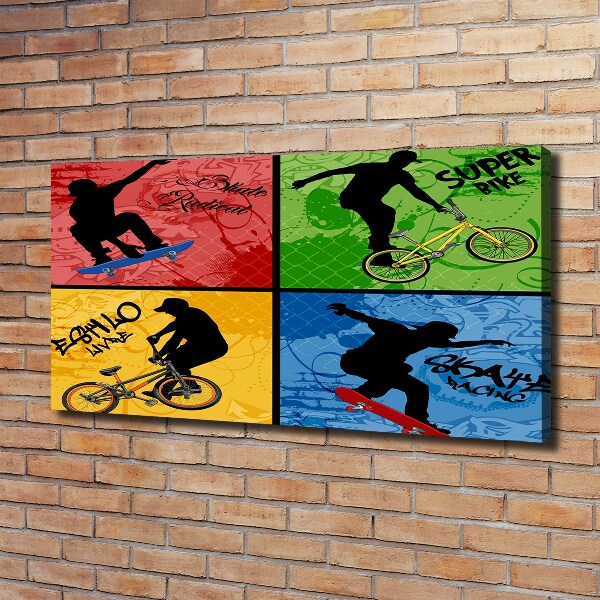 Tablou canvas Biciclete și skateboard
