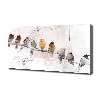 Imprimare tablou canvas Păsări pe o ramură