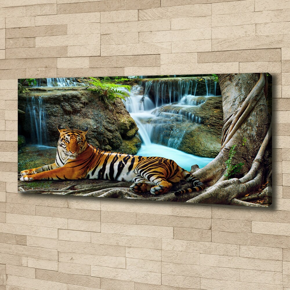 Tablou canvas tigru cascadă