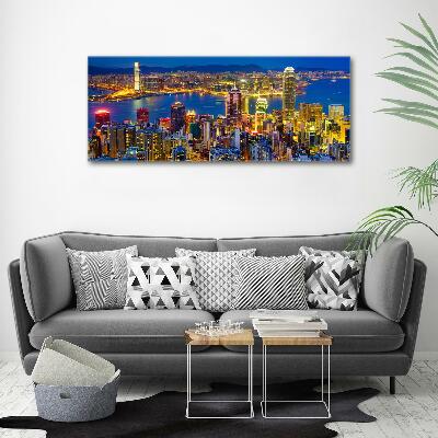 Imprimare tablou canvas Hong Kong pe timp de noapte