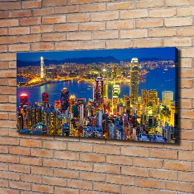 Imprimare tablou canvas Hong Kong pe timp de noapte