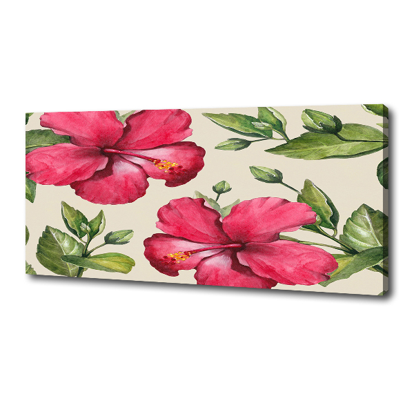 Print pe canvas hibiscus roz