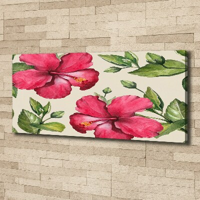 Print pe canvas hibiscus roz