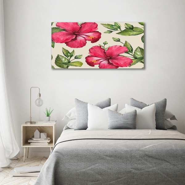 Print pe canvas hibiscus roz