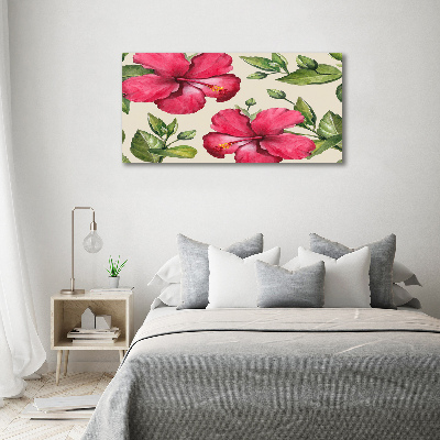 Print pe canvas hibiscus roz