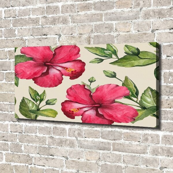 Print pe canvas hibiscus roz