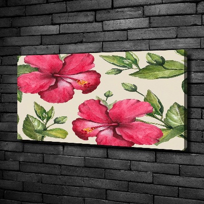 Print pe canvas hibiscus roz