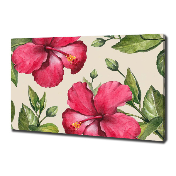 Print pe canvas hibiscus roz