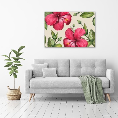 Print pe canvas hibiscus roz