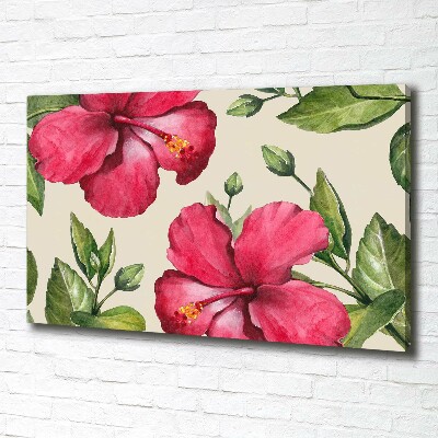 Print pe canvas hibiscus roz