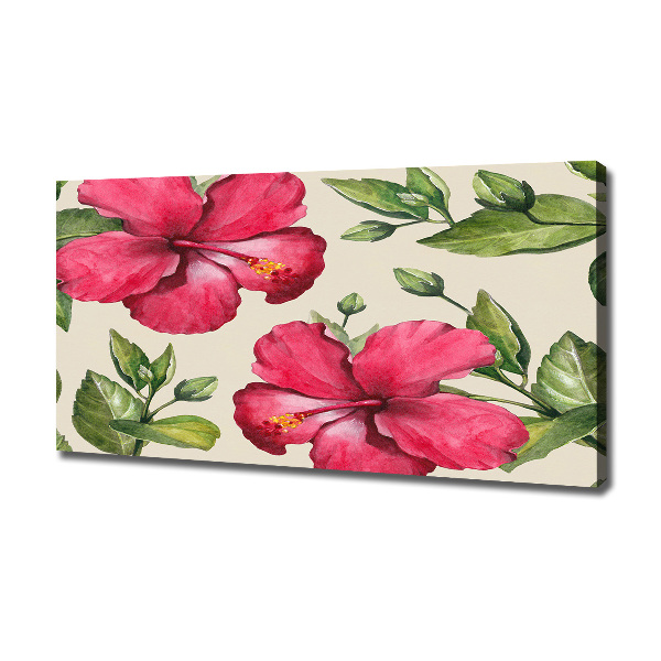 Print pe canvas hibiscus roz