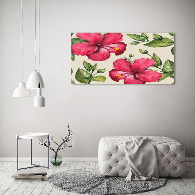 Print pe canvas hibiscus roz