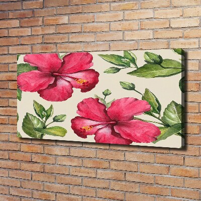 Print pe canvas hibiscus roz