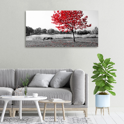Tablou canvas copac roșu