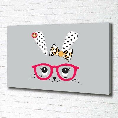 Tablou pe pânză canvas Iepure cu ochelari