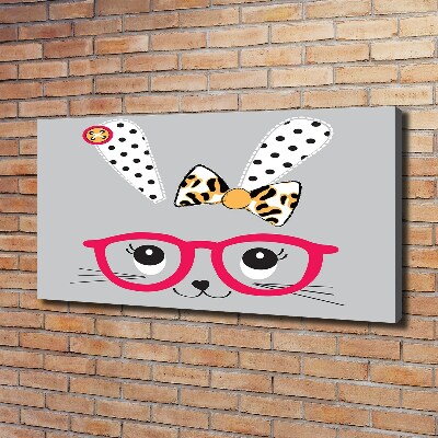Tablou pe pânză canvas Iepure cu ochelari