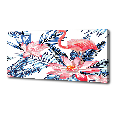 Tablou canvas Flamingos și plante