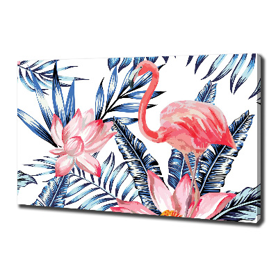 Tablou canvas Flamingos și plante