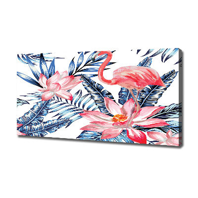 Tablou canvas Flamingos și plante