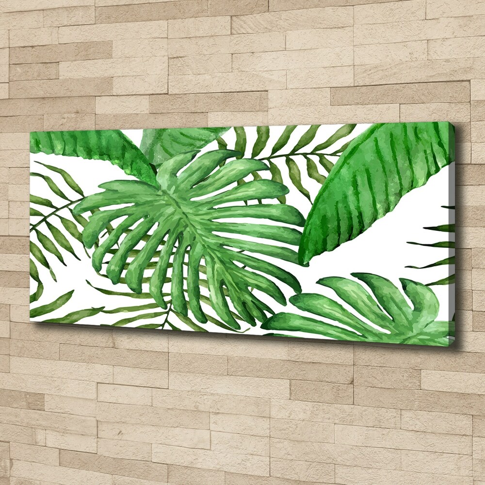 Pictură pe pânză frunze tropicale