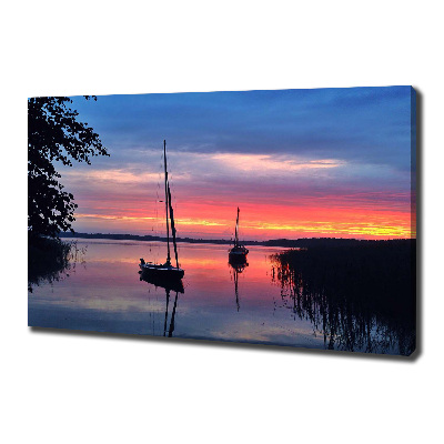 Tablou pe pânză Sailboats la Sunset