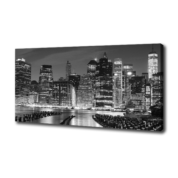 Imprimare tablou canvas Manhattan pe timp de noapte