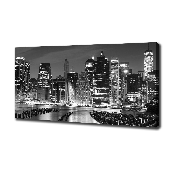 Imprimare tablou canvas Manhattan pe timp de noapte