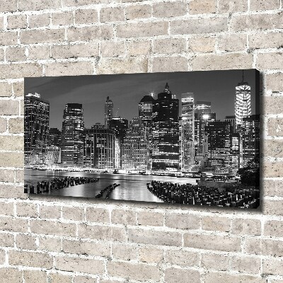 Imprimare tablou canvas Manhattan pe timp de noapte