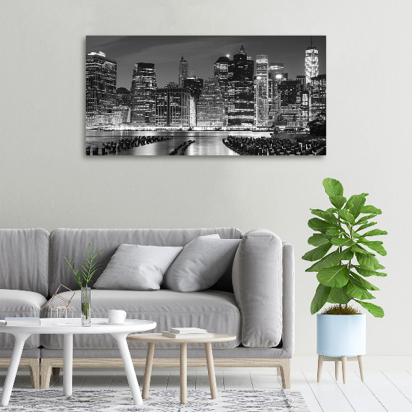 Imprimare tablou canvas Manhattan pe timp de noapte