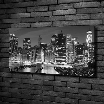 Imprimare tablou canvas Manhattan pe timp de noapte