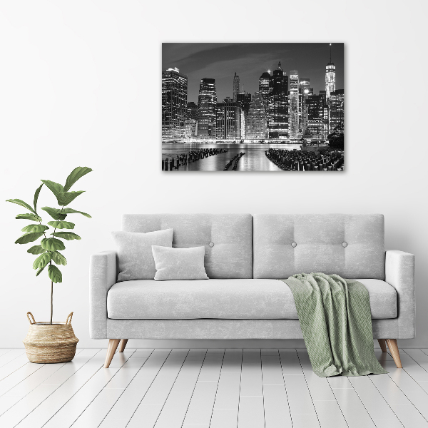 Imprimare tablou canvas Manhattan pe timp de noapte