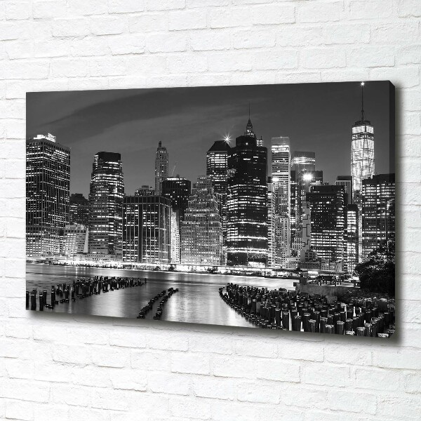 Imprimare tablou canvas Manhattan pe timp de noapte