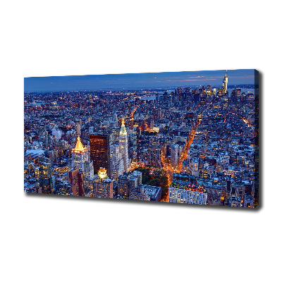 Imprimare tablou canvas Manhattan pe timp de noapte