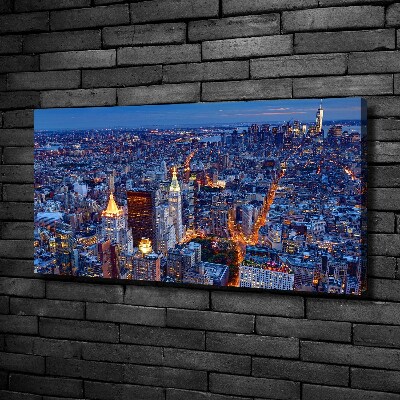 Imprimare tablou canvas Manhattan pe timp de noapte