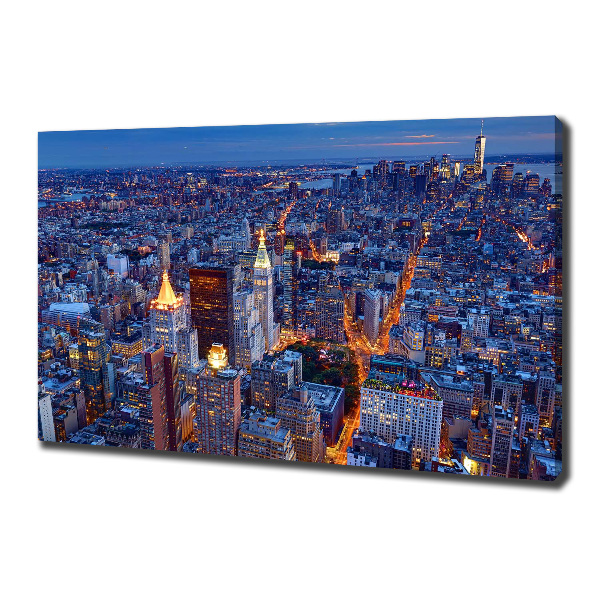 Imprimare tablou canvas Manhattan pe timp de noapte