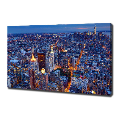 Imprimare tablou canvas Manhattan pe timp de noapte