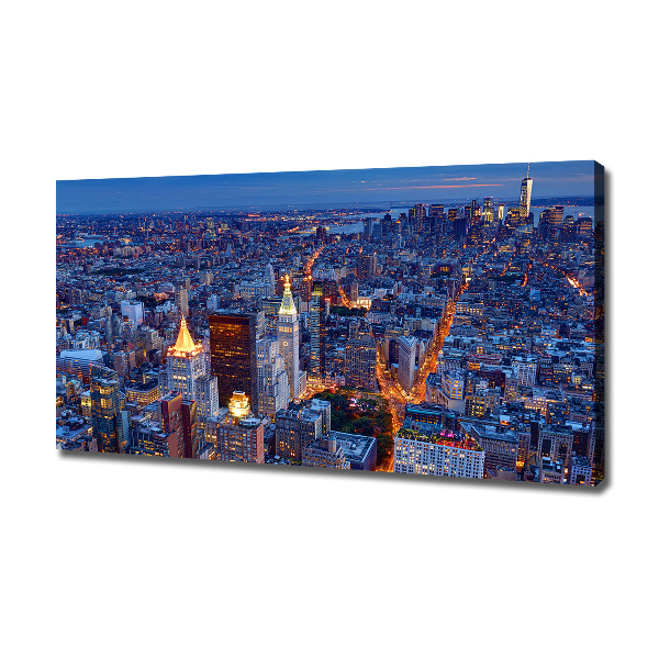 Imprimare tablou canvas Manhattan pe timp de noapte