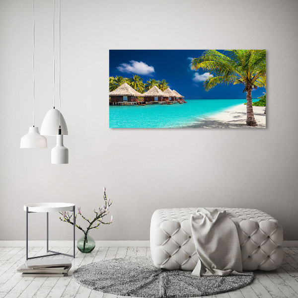 Tablou pe pânză canvas bungalow-uri Maldive