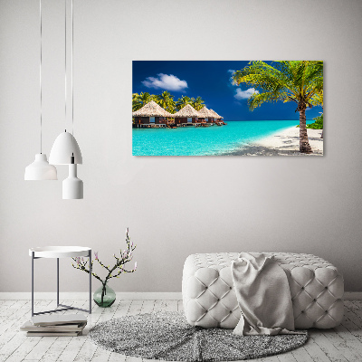 Tablou pe pânză canvas bungalow-uri Maldive