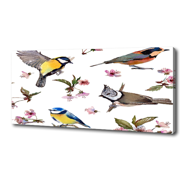 Imprimare tablou canvas Bird flori de cires