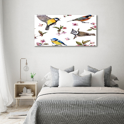 Imprimare tablou canvas Bird flori de cires